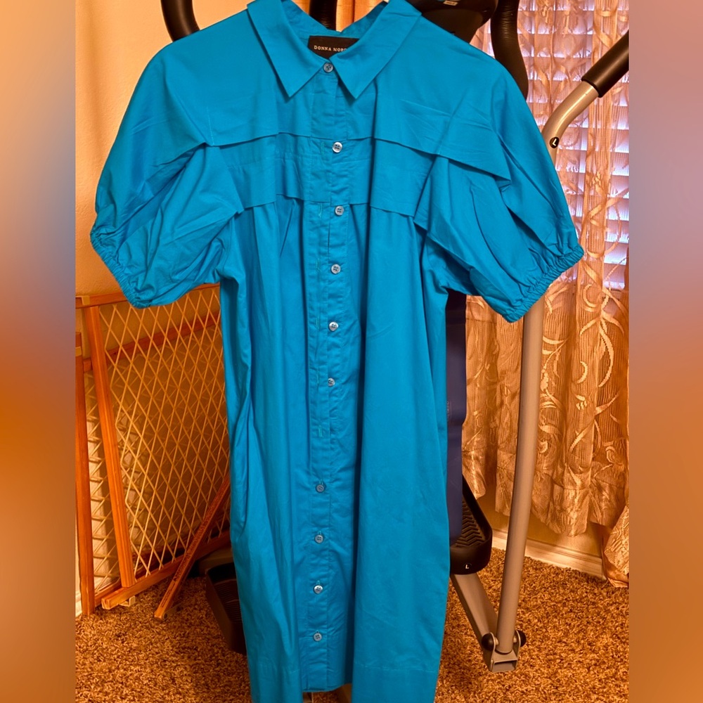 Donna Morgan Vibrant Blue Collared Dress Size 6